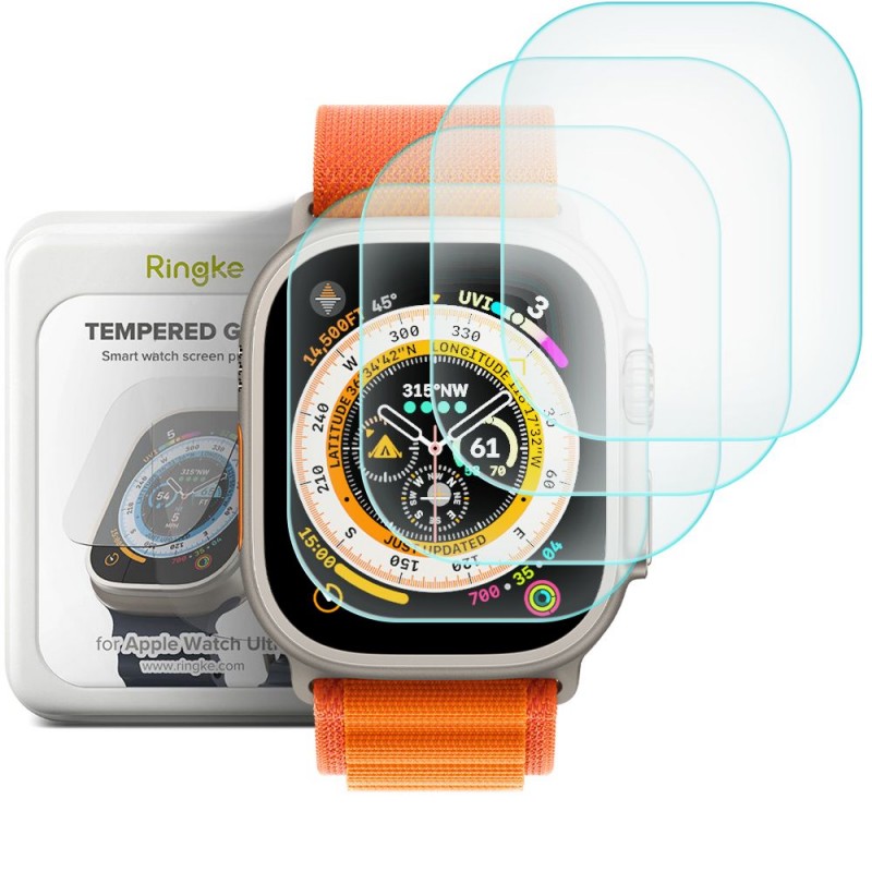 Γυαλί Προστασίας Ringke Apple Watch Ultra (49mm) Tempered Glass 9H AntiCrash / AntiShock (4 τμχ)