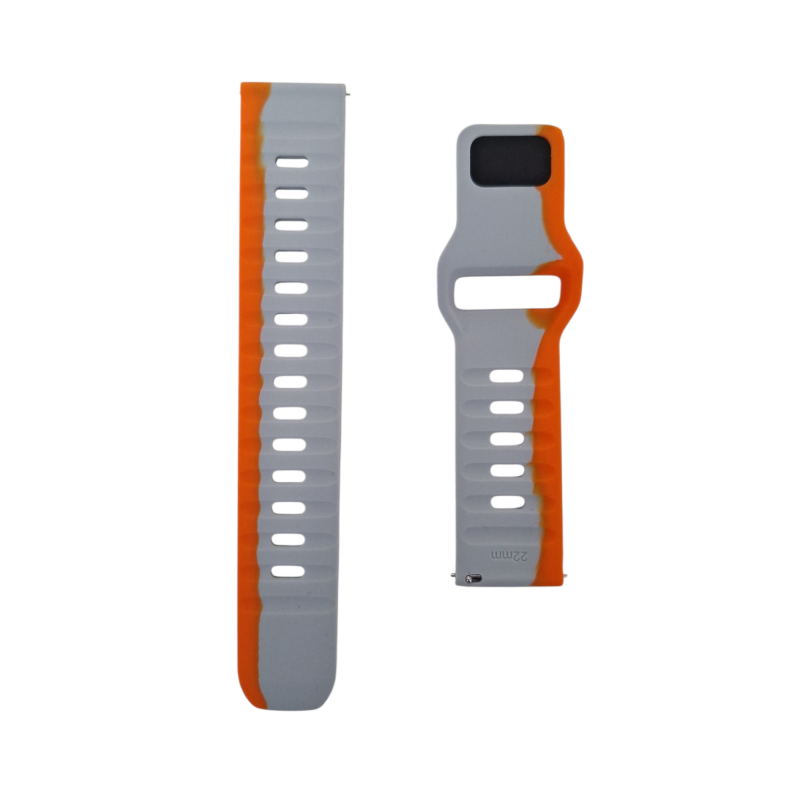 Ανταλλακτικό λουράκι Dual Color Silicone Xiaomi Watch 2 / Watch 2 Pro / Watch S3 (22mm) Grey/Orange