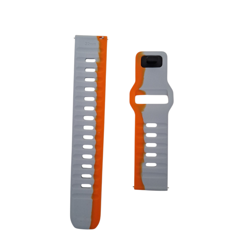 Ανταλλακτικό λουράκι Dual Color Silicone Xiaomi Watch 2 / Watch 2 Pro / Watch S3 (22mm) Grey/Orange