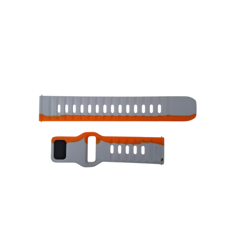 Ανταλλακτικό λουράκι Dual Color Silicone Xiaomi Watch 2 / Watch 2 Pro / Watch S3 (22mm) Grey/Orange