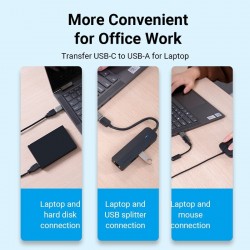 Μετατροπέας Vention USB-C Male σε USB-A Female (CDQH0) Grey