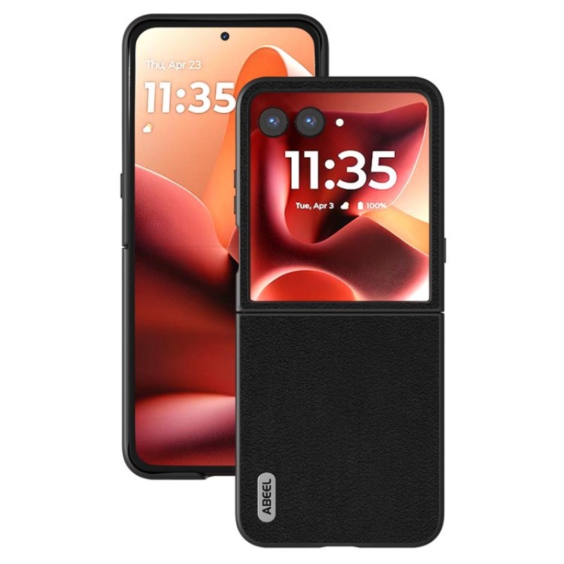 Θήκη ABEEL Real Leather Case Motorola Razr 60 Ultra Black