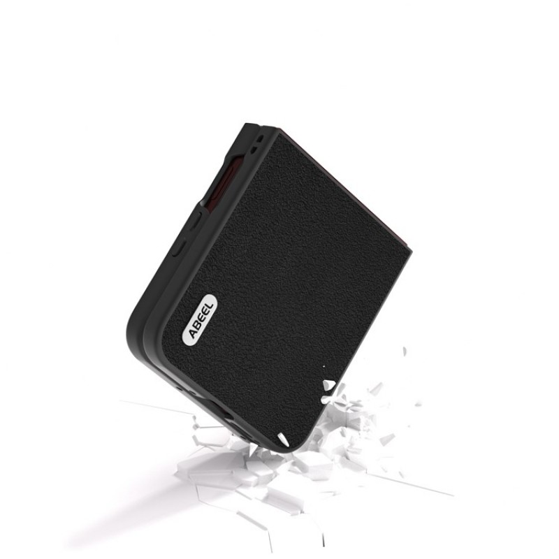 Θήκη ABEEL Real Leather Case Motorola Razr 60 Ultra Black