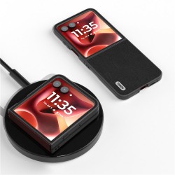 Θήκη ABEEL Real Leather Case Motorola Razr 60 Ultra Black