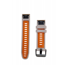 Ανταλλακτικό λουράκι Quickfit Cross Striped Double-Color για Garmin Fenix 5/5 Plus/6/6 Pro/7/Forerunner 945/935 (22mm) Grey / Orange