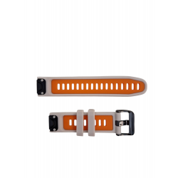 Ανταλλακτικό λουράκι Quickfit Cross Striped Double-Color για Garmin Fenix 5/5 Plus/6/6 Pro/7/Forerunner 945/935 (22mm) Grey / Orange