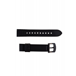 Ανταλλακτικό λουράκι Genuine Leather & Silicone για Samsung Galaxy Watch 7 / 6 / 6 Classic / 5 / 5 Pro/ 4 / 4 Classic Black