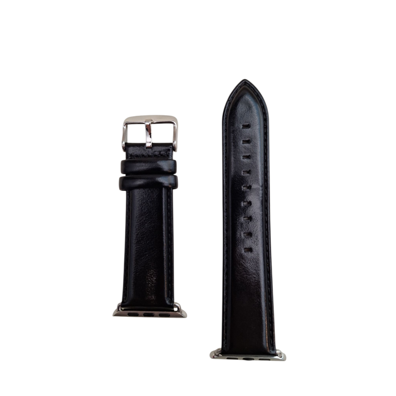 Ανταλλακτικό λουράκι QuickFit Leather With Silicone Buckle Apple Watch 1/2/3/4/5/6/SE/7/8 (42/44/45/49mm) Black