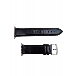 Ανταλλακτικό λουράκι QuickFit Leather With Silicone Buckle Apple Watch 1/2/3/4/5/6/SE/7/8 (42/44/45/49mm) Black