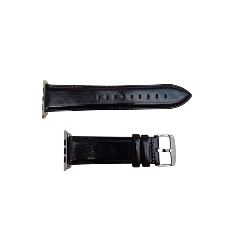 Ανταλλακτικό λουράκι QuickFit Leather With Silicone Buckle Apple Watch 1/2/3/4/5/6/SE/7/8 (42/44/45/49mm) Black