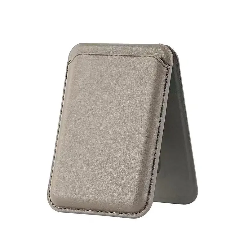 Magnetic Leather Πορτοφόλι Magsafe με θήκη για κάρτες Grey