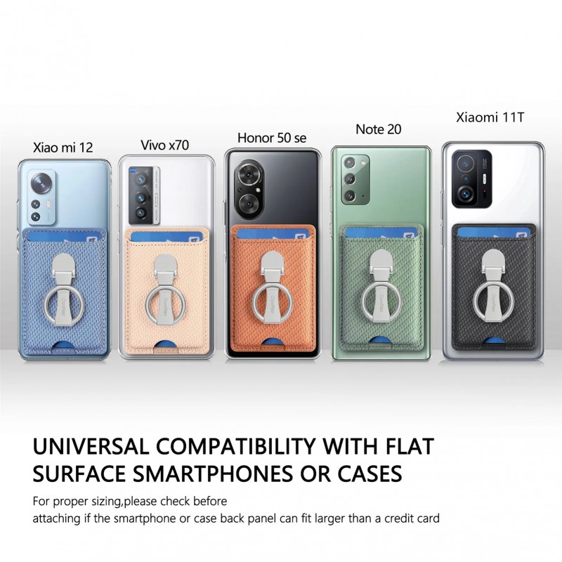 Universal Card Holder with Sticker 3M Αυτοκόλλητο με θήκη για κάρτες Black