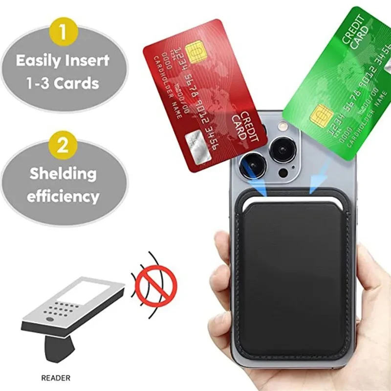 Universal Card Holder με Magsafe ή Ring Sticker με θήκη για κάρτες Black