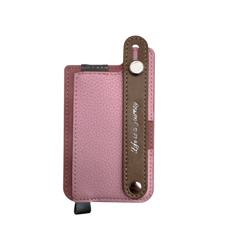Universal Card Holder με Magsafe ή Ring Sticker με Holder και θήκη για κάρτες Pink