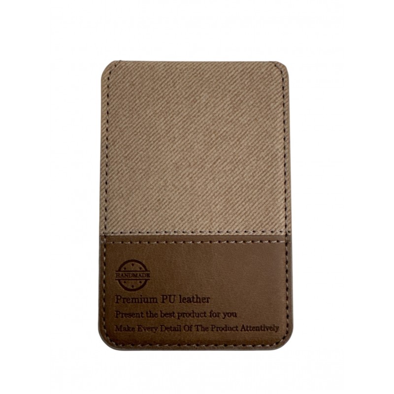 Universal Card Holder with Sticker 3M Αυτοκόλλητο Slanted cloth Brown