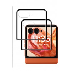 Γυαλί Προστασίας Full Face Outer Screen Motorola Razr 60 Ultra Tempered Glass 9H AntiCrash / AntiShock Black 