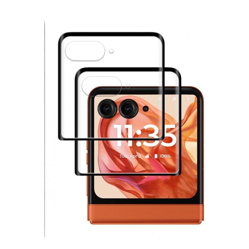 Γυαλί Προστασίας Full Face Outer Screen Motorola Razr 60 Ultra Tempered Glass 9H AntiCrash / AntiShock Black 