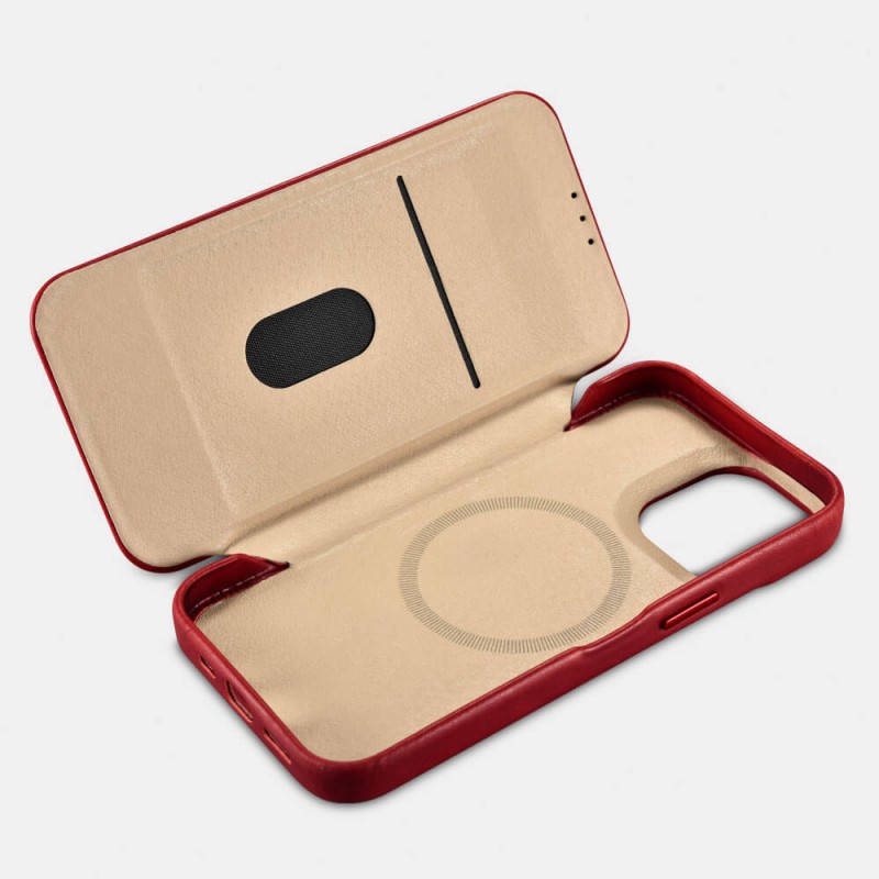 Θήκη iCarer Leather Wallet Apple iPhone 14 Pro Max (6.7″) Red
