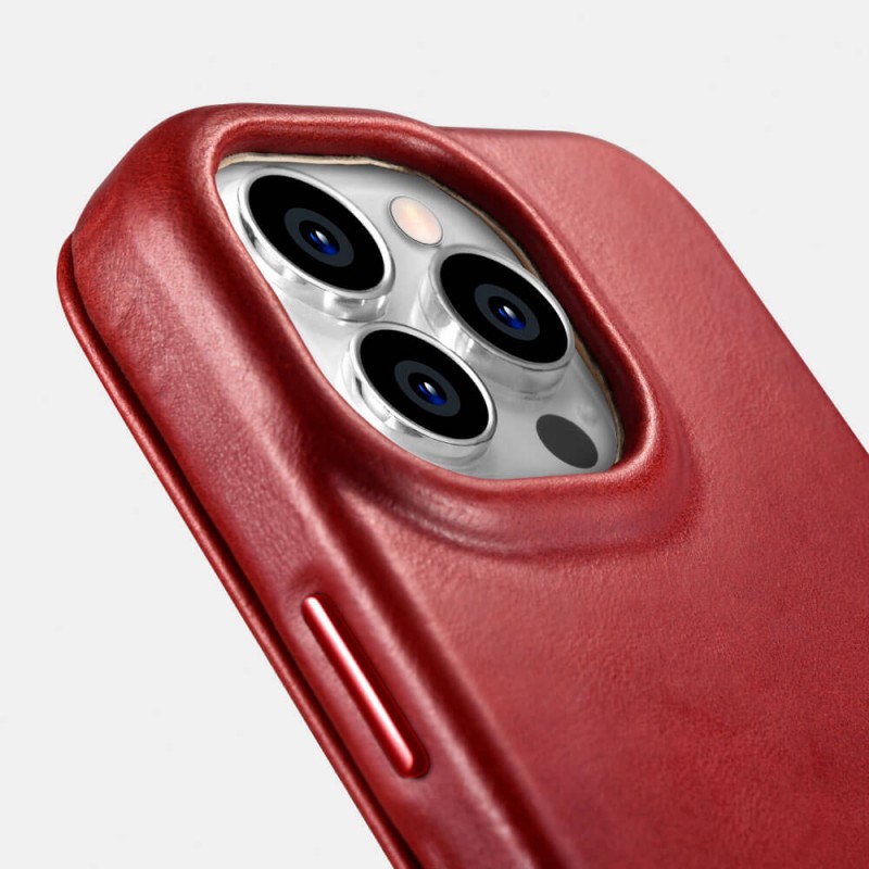 Θήκη iCarer Leather Wallet Apple iPhone 14 Pro Max (6.7″) Red