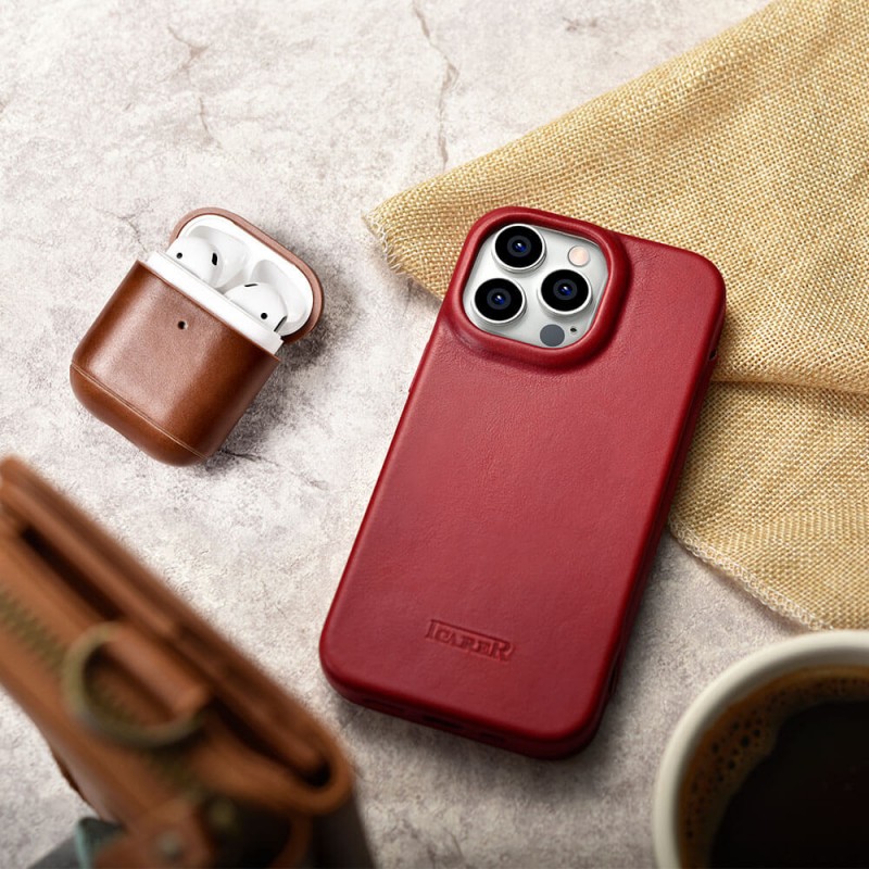 Θήκη iCarer Leather Wallet Apple iPhone 14 Pro Max (6.7″) Red