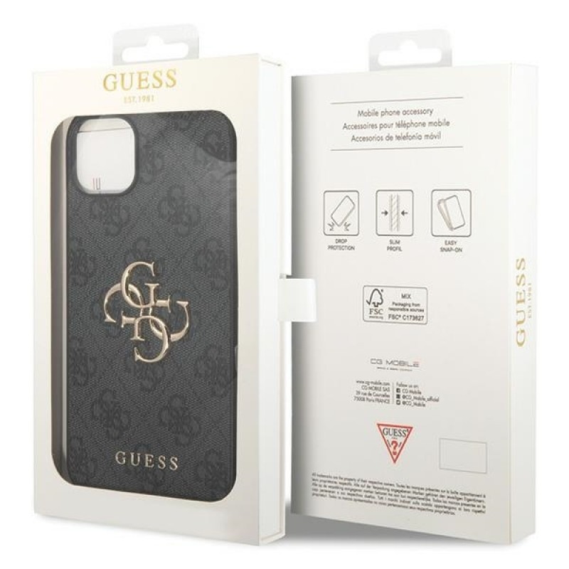 Θήκη Guess PU 4G Metal Logo Case Apple iPhone 15 Plus (6.7") Grey Θήκη Guess PU 4G Metal Logo Case Apple iPhone 15 Plus (6.7") Grey