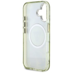 Θήκη Guess Glitter Magnolia Flowers Triangle MagSafe Case Apple iPhone 16 (6.1") Green Θήκη Guess Glitter Magnolia Flowers Triangle MagSafe Case Apple iPhone 16 (6.1") Green