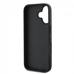 Θήκη Guess PU Fixed Glitter 4G Metal Logo Case Apple iPhone 16 Plus (6.7") Black