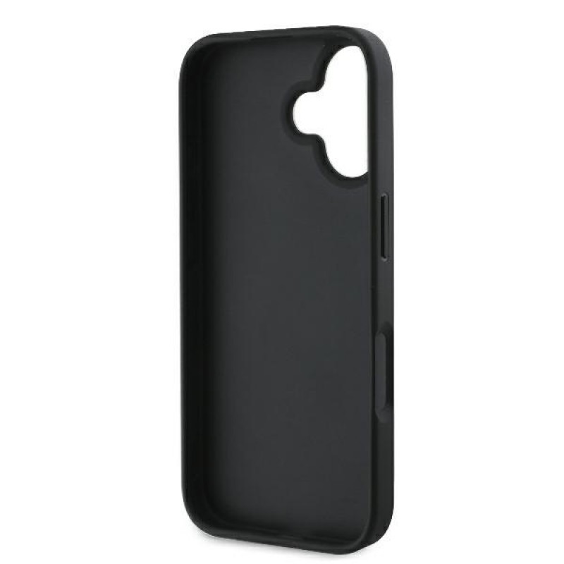 Θήκη Guess PU Fixed Glitter 4G Metal Logo Case Apple iPhone 16 Plus (6.7") Black