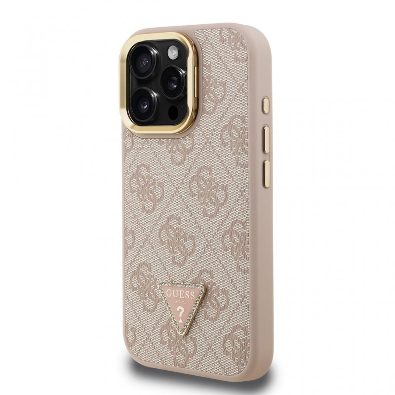 Guess PU 4G Strass Triangle Logo Stand Camera Frame MagSafe Case Apple iPhone 16 Pro Max (6.9") Pink Guess PU 4G Strass Triangle Logo Stand Camera Frame MagSafe Case Apple iPhone 16 Pro Max (6.9") Pink