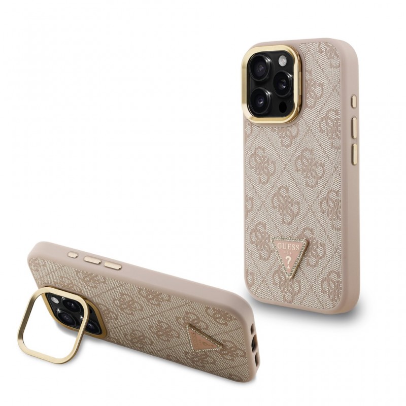 Guess PU 4G Strass Triangle Logo Stand Camera Frame MagSafe Case Apple iPhone 16 Pro Max (6.9") Pink Guess PU 4G Strass Triangle Logo Stand Camera Frame MagSafe Case Apple iPhone 16 Pro Max (6.9") Pink