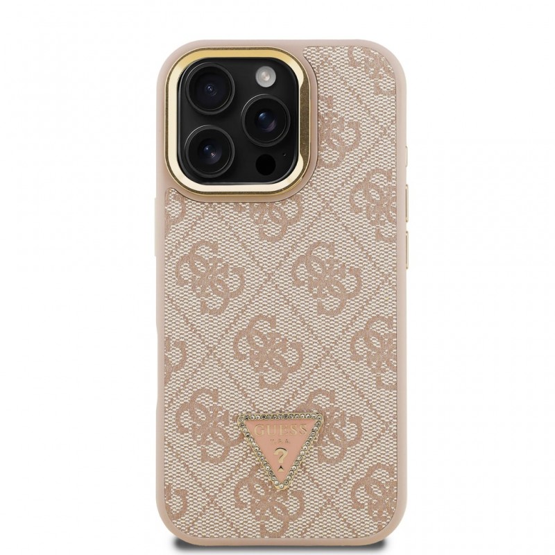 Guess PU 4G Strass Triangle Logo Stand Camera Frame MagSafe Case Apple iPhone 16 Pro Max (6.9") Pink Guess PU 4G Strass Triangle Logo Stand Camera Frame MagSafe Case Apple iPhone 16 Pro Max (6.9") Pink