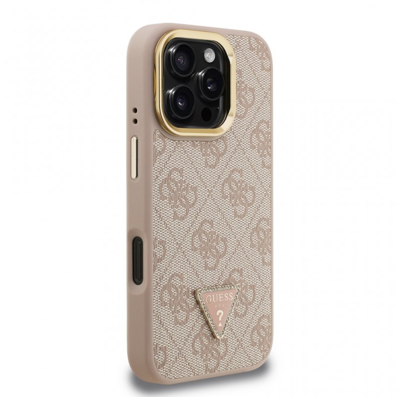 Guess PU 4G Strass Triangle Logo Stand Camera Frame MagSafe Case Apple iPhone 16 Pro Max (6.9") Pink Guess PU 4G Strass Triangle Logo Stand Camera Frame MagSafe Case Apple iPhone 16 Pro Max (6.9") Pink