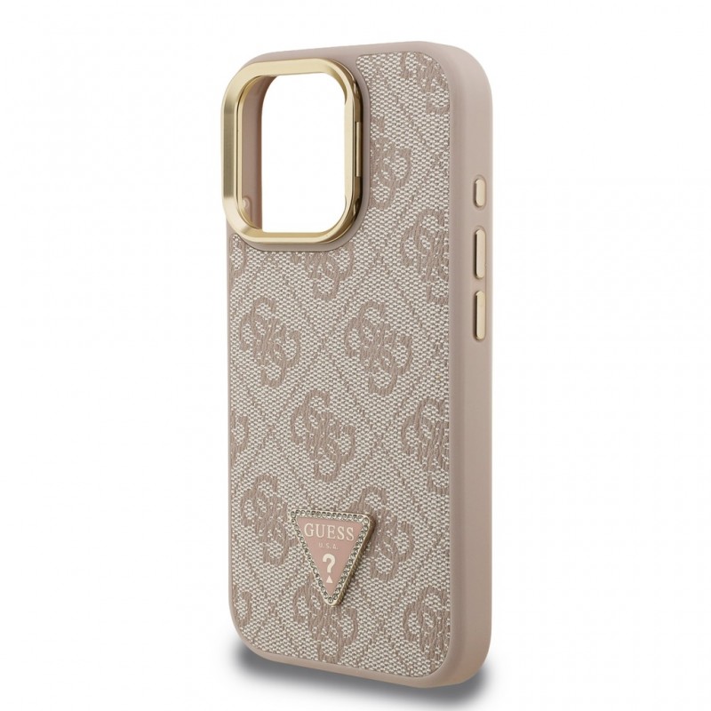Guess PU 4G Strass Triangle Logo Stand Camera Frame MagSafe Case Apple iPhone 16 Pro Max (6.9") Pink Guess PU 4G Strass Triangle Logo Stand Camera Frame MagSafe Case Apple iPhone 16 Pro Max (6.9") Pink