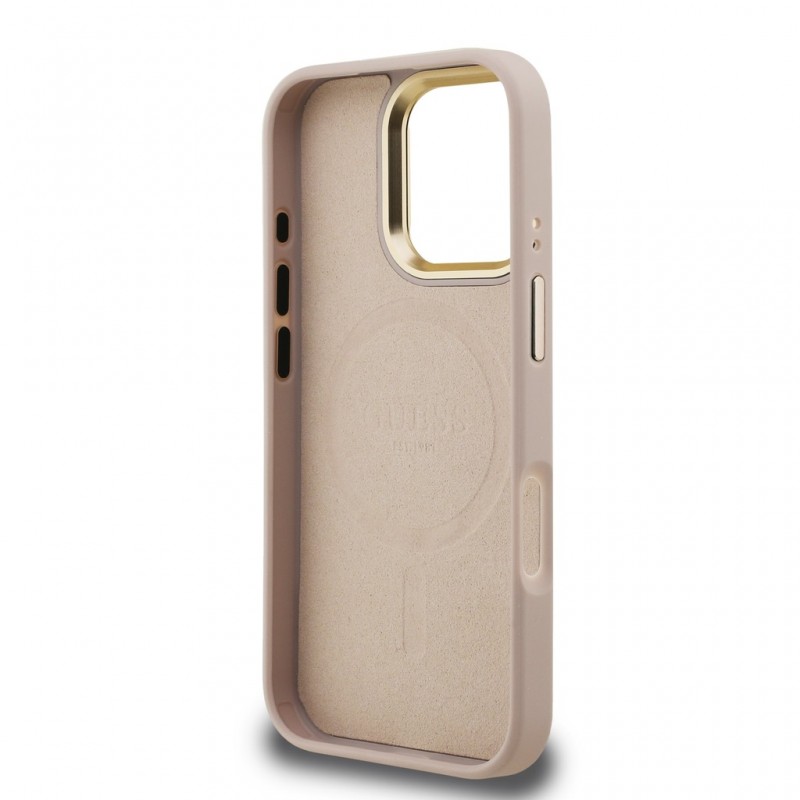 Guess PU 4G Strass Triangle Logo Stand Camera Frame MagSafe Case Apple iPhone 16 Pro Max (6.9") Pink Guess PU 4G Strass Triangle Logo Stand Camera Frame MagSafe Case Apple iPhone 16 Pro Max (6.9") Pink