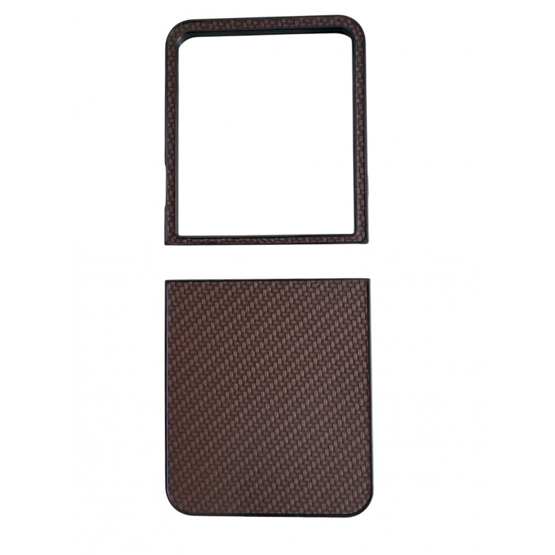 Θήκη ABEEL Carbon Leather Case Motorola Razr 60 Ultra Brown
