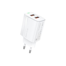 Φορτιστής Ταξιδιού Foneng Fast Charge EU63 2xUSB 12W with USB to Type C Cable White