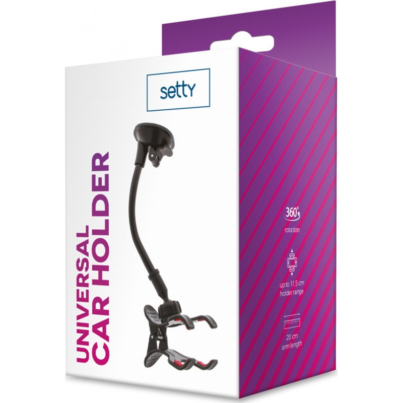 Βάση Αυτοκινήτου Setty Froggy Universal Car Holder with Peg Clip  Black
