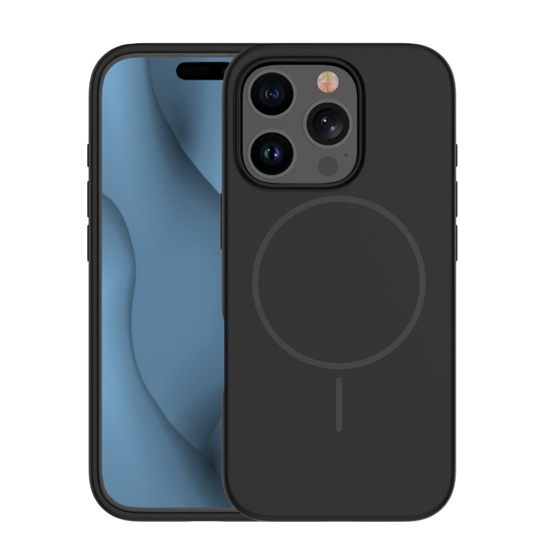 Θήκη Silicone Thin Mag Case Apple iPhone 12/12 Pro (6.1") Black
