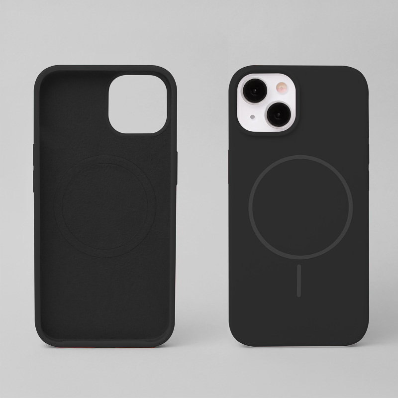 Θήκη Silicone Thin Mag Case Apple iPhone 12/12 Pro (6.1") Black