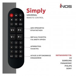 Τηλεχειριστήριο για Τηλεοράσεις Samsung  LG Sony Philips και Panasonic iNOS Simply Black