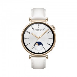 Huawei Watch GT 4 Stainless Steel 41mm Αδιάβροχο με Παλμογράφο Leather Strap White