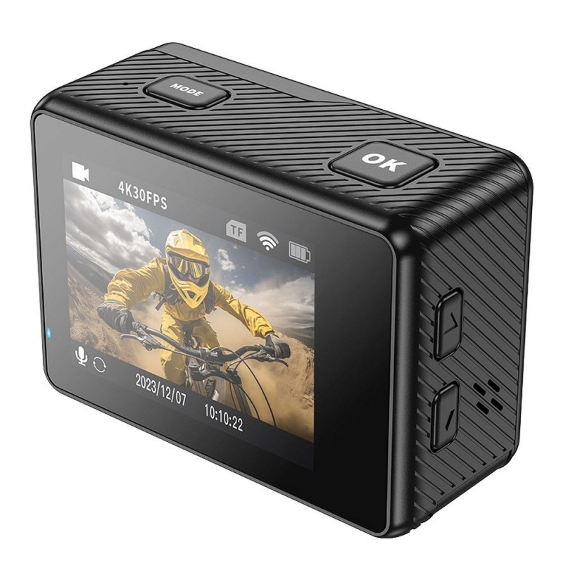 Action Camera Sports Hoco Dual Color Screen Sports Camera DV101 4K Black