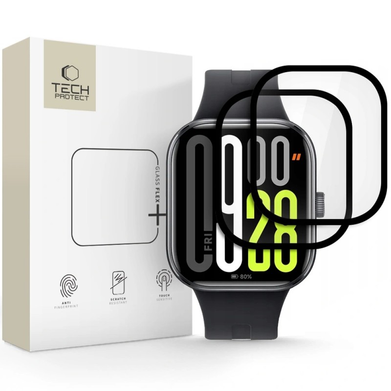 Γυαλί Προστασίας Tech-Protect Glass Fit+ Xiaomi Redmi Watch 5 Tempered Glass 9H AntiCrash / AntiShock (2τμχ) Black