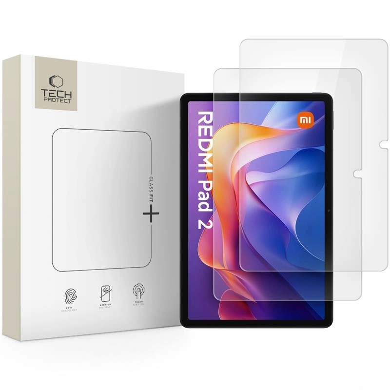Γυαλί Προστασίας Tech-Protect Glass Fit 2-Pack Xiaomi Redmi Pad 2 / SE 11.0 Full Glue 9H Full Screen Cover AntiCrash / AntiShock Clear