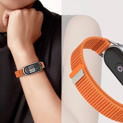 Ανταλλακτικό λουράκι Tech-Protect Nylon Stripe Xiaomi Band 8 / 9 / 9 NFC / 10 NFC Orange/Grey