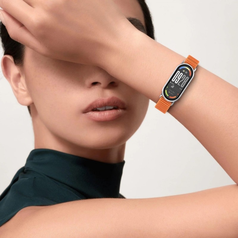 Ανταλλακτικό λουράκι Tech-Protect Nylon Stripe Xiaomi Band 8 / 9 / 9 NFC / 10 NFC Orange/Grey