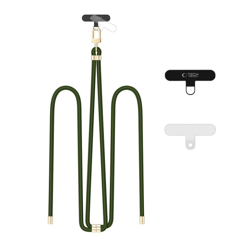  Λουράκι Λαιμού στήριξης Θήκης Neck Strap Tech-Protect C7S Rope Crossbody Strap Hunter Green/Gold