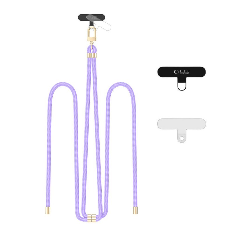  Λουράκι Λαιμού στήριξης Θήκης Neck Strap Tech-Protect C7S Rope Crossbody Strap Hunter Lavender/Gold