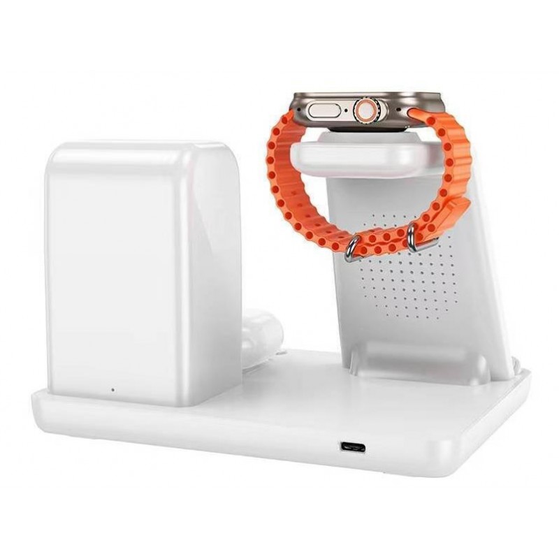 Βάση Φόρτισης Hoco CQ9 Crown 3in1 White