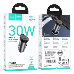 Φορτιστής Αυτοκινήτου HOCO NZ16 Fast Charging 30W USB-C Car Charger Grey